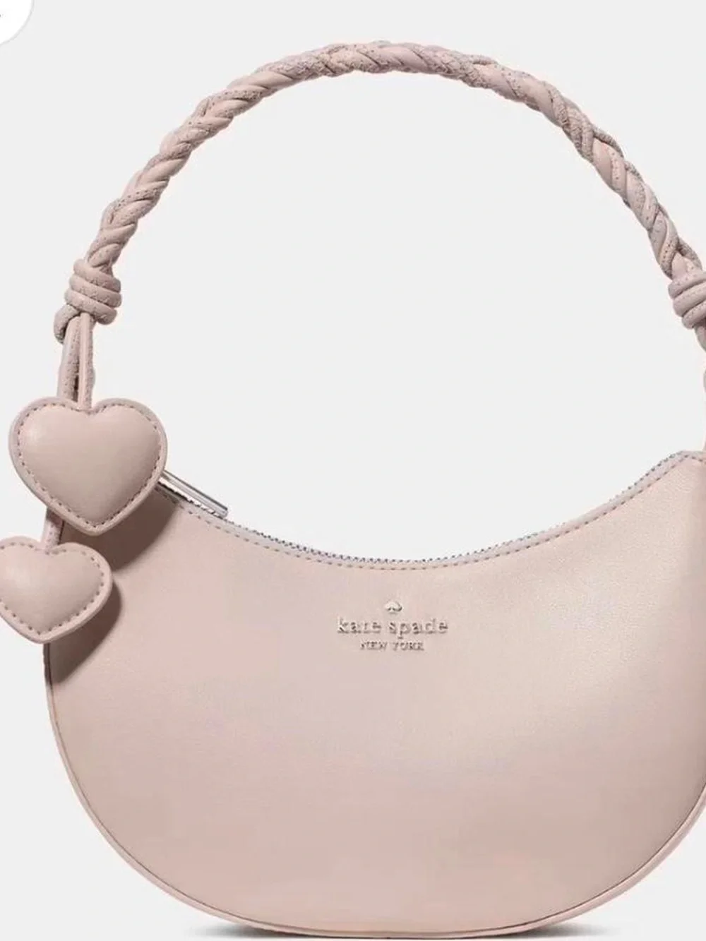 kate spade Pale Pink Crescent Shouldern Bag with Braided Handle